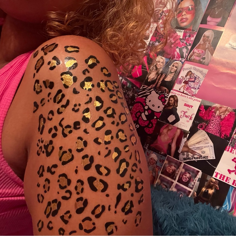 Leopard print temporary tattoo sheet ☆